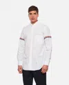 Thom Browne Long-sleeve Cotton Shirt With Striped Accents In White