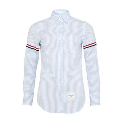 Thom Browne Cotton Classic Long Sleeved Shirt In Blue