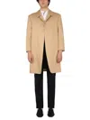 Thom Browne Beige Solid Overcoat In Brown