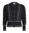 Thom Browne Cotton Contrasting Cable-knit Cardigan In Black