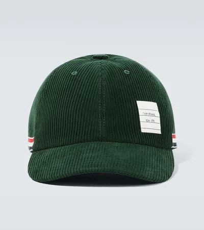Thom Browne Cotton Corduroy Baseball Cap In Green