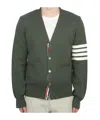 Thom Browne Cotton Crepe V-neck Cardigan In Black