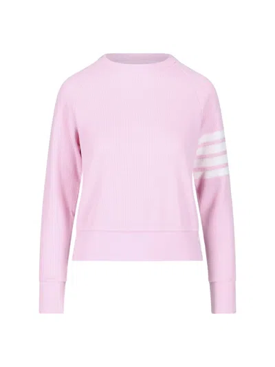Thom Browne Cotton Crew-neck Sweater In Pink