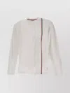 Thom Browne Cotton Crew Neck Sweater With Iconic Stripe