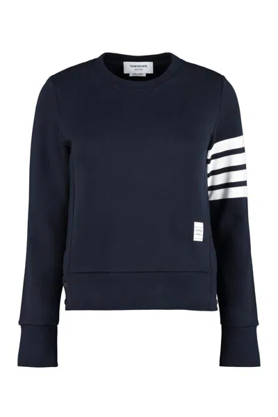 Thom Browne Cotton Crew-neck Sweatshirt In Blue