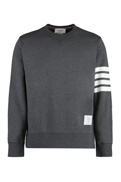 Thom Browne Cotton Crew-neck Sweatshirt In Gray