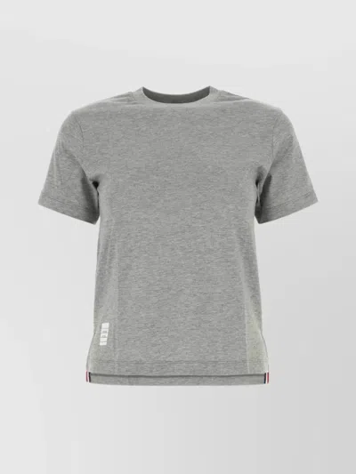 Thom Browne Woman Grey Cotton T-shirt In Gray