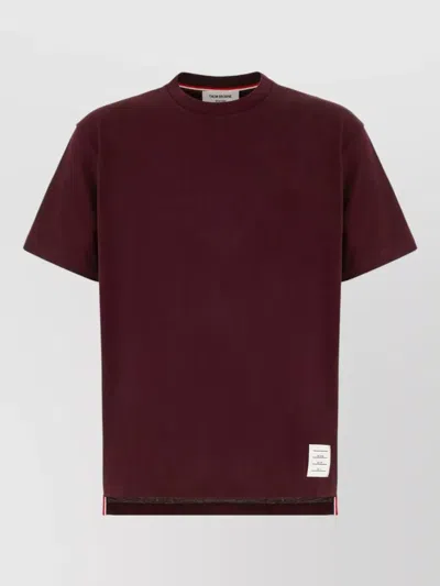 Thom Browne Cotton Crew Neck T Shirt Short Sleeves In Brown