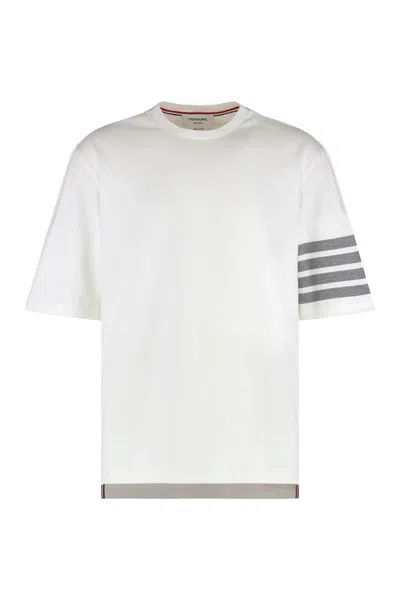 Thom Browne Cotton Crew-neck T-shirt In White