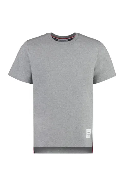 Thom Browne Cotton Crew-neck T-shirt In Gray