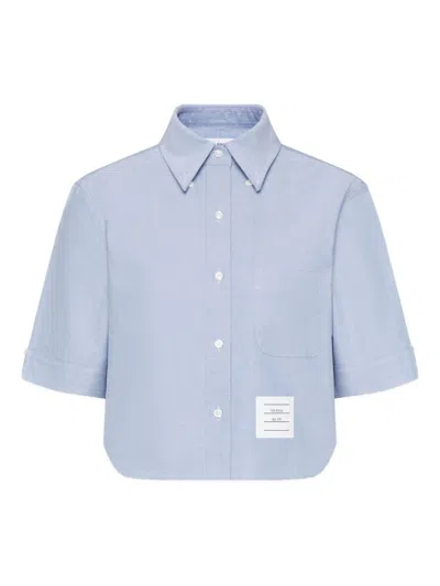 THOM BROWNE COTTON CROPPED SHIRT
