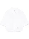 Thom Browne Cropped Shirt Featuring Button-down Collar In White