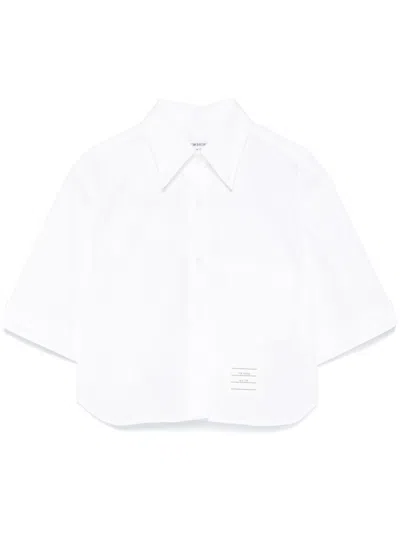 THOM BROWNE COTTON CROPPED SHIRT