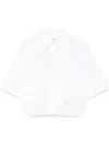 Thom Browne Cropped Shirt Featuring Button-down Collar In White
