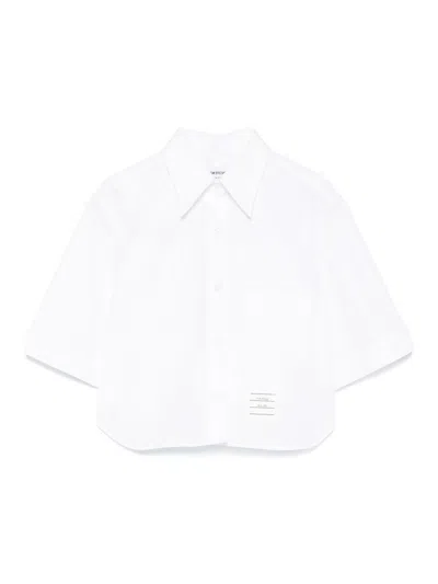 Thom Browne Cotton Cropped Shirt In White