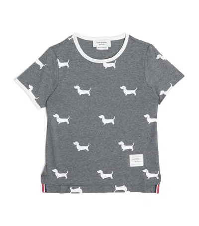 Thom Browne Kids' Cotton Dog T-shirt In Grey