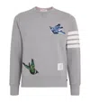 Thom Browne Cotton Embroidered Bird Sweatshirt In Multi