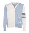 Thom Browne Feather-intarsia Cotton Cardigan In Blue