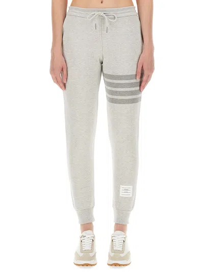 Thom Browne Cotton Fleece Pants In Grey
