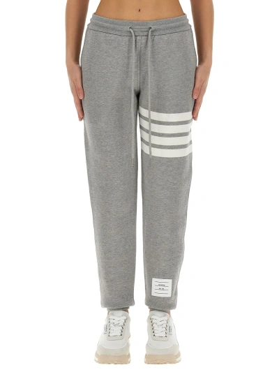 Thom Browne Cotton Fleece Trousers In Grey