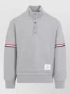 Thom Browne Rwb Engineered Stripe Loopback Sweatshirt In Gray