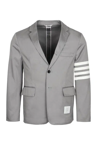Thom Browne Cotton Gabardine Blazer In Grey