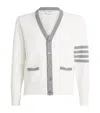 Thom Browne V-neck Cotton Cardigan In White