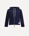 Thom Browne Two-tone Zip Front Hoodie In Blue