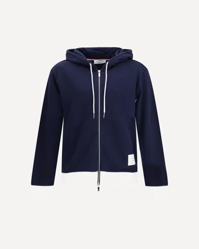 Thom Browne Cotton Hoodie In Blue