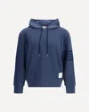 Thom Browne Blue Solid Loopback Overdyed 4-bar Hoodie In Blue