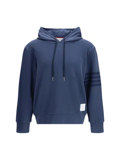 Thom Browne Cotton Hoodie In Blue