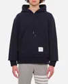 Thom Browne Hoodie Pullover W/ Cb Rwb Stripe In Classic Loopback In Blue