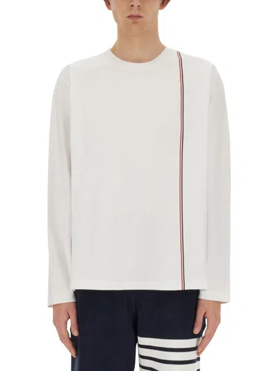 Thom Browne Cotton Jersey 4-bar Tee In Neutral