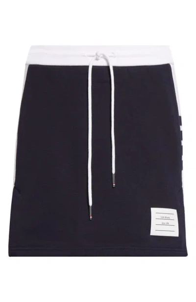 Thom Browne Cotton Jersey Miniskirt In Navy