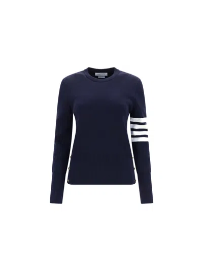 Thom Browne "4-bar" Sweater In Navy