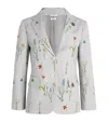 Thom Browne Cotton-linen Floral Blazer In Grey