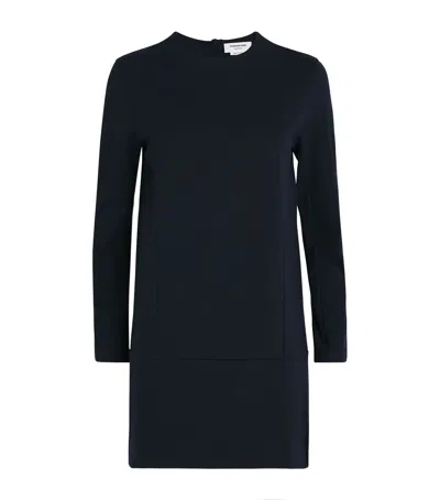 Thom Browne Cotton Long-sleeve Mini Dress In Navy