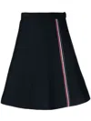 Thom Browne Flared Knitted Skirt In Blue