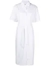 Thom Browne Cotton Midi Shirt Dress In White