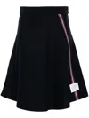 Thom Browne Flared Knitted Skirt In Blue