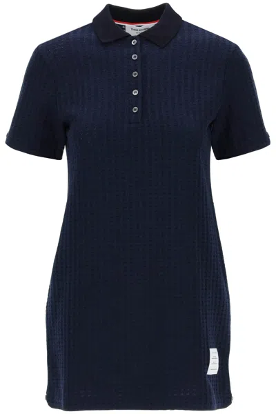 Thom Browne Navy Blue Cotton Polo Dress