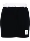 Thom Browne Women's Logo Patch Short Skirt In Blue