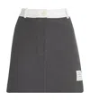 Thom Browne Logo-patch Mini Skirt In Grey