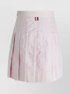Thom Browne Cotton Miniskirt With Button Detail And Pleated Pattern