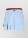 Thom Browne Cotton Miniskirt With Button Detailing And Striped Pattern