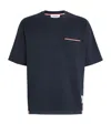 Thom Browne Jersey Cotton Short Sleeve Pocket Tee In Navy