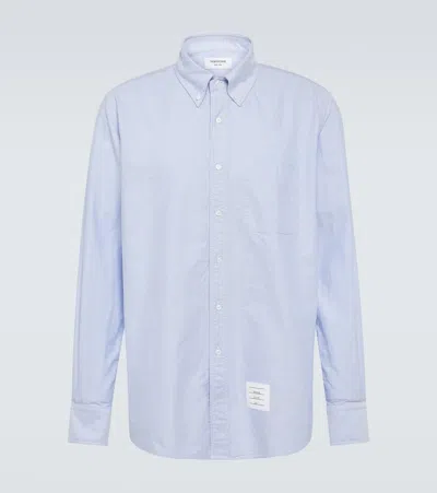 Thom Browne Cotton Oxford Shirt In Blue