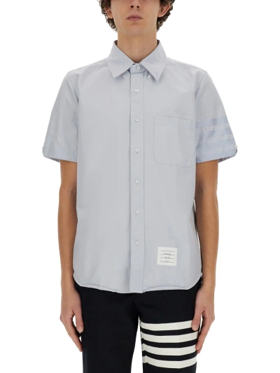 Thom Browne Cotton Oxford Shirt In Baby Blue