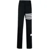 Thom Browne Striped Cotton-twill Straight-leg Pants In Black
