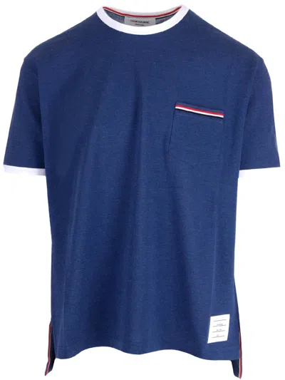 Thom Browne Cotton Piqu -shirt In Blue